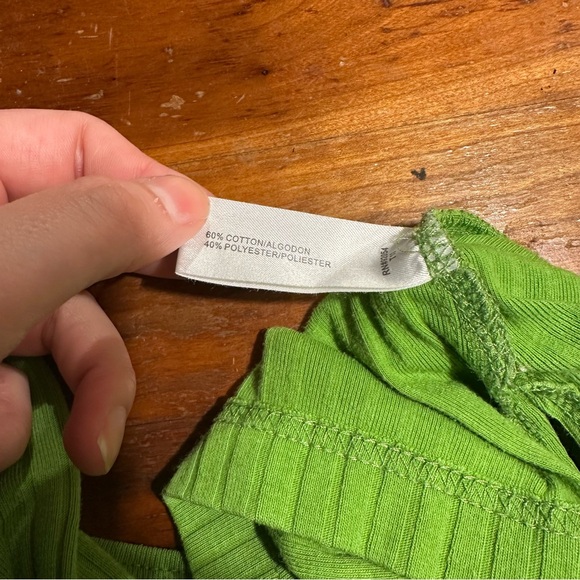 Green Ribbed Tank Top - Picture 5 of 5